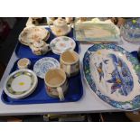 Ceramics to include a large SM duck serving platter, pair of Sadler milk jugs, Kathie Winkle side pl