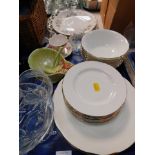 China and effects, Duchess China dinner plates and bowls, cup and saucer, two wall plates, Carlton w