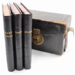 Sheffield Interest. A leather book carrying case, enclosing three books, the diary, ledger and cash
