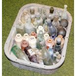 A group of various glass and stoneware bottles, some Lincolnshire interest, a Day Brook Notts and va