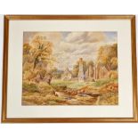 T Green (19thC/20thC). Abbey Ruins possibly Bradgate Park Leicestershire, watercolour, signed, 41cm