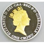 An Elizabeth II one crown collectors coin for 2016, in presentation case.