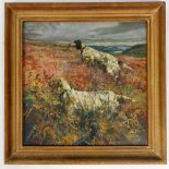 Marshhead. Two gun dogs, in Brecon, oil on canvas, signed, 51cm square, framed and glazed.