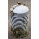 A galvanised milk canister, 62cm high.