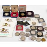 A group of collectors coins, to include commemorative coins, cased Royal Mint Princess Diana and oth