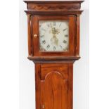 D Rowrand of 'Aberistwith'. A 19thC and later longcase clock, in a stained pitch pine case with a pa
