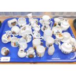 A group of crested china, to include places such as Cheddar, Bridlington, Cheshire, etc. (1 tray)