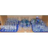 Various glassware, to include drinking glasses, tumblers, sundae dishes, etc. (1 shelf)