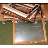 Various picture frames, to include mainly modern, some pine, etc. (1 bay)