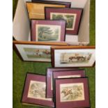 A group of coloured prints relating to hunting, to include To The Notions, set of eight coloured eng