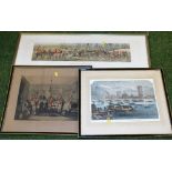 A group of hunting related prints, to include The Bachelor's Haul, plate no. 6, Meeting At Cover and