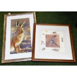 Two hare prints, to include one limited edition after D Finny, signed in pencil to margin 27/250, an