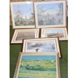 A group of pictures and prints, two nursery prints, a Haywain type scene, three limited edition bird