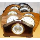 Various Art Deco and later wooden framed mantel clocks, to include Metamec, Smiths and others. (8)
