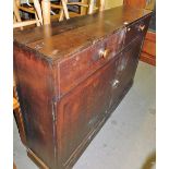 A mahogany hall cabinet, with two drawer top and cupboard door base. (AF)