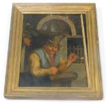 19thC Dutch School. Figure smoking pipe, interior tavern scene, oil on panel, unsigned, 52cm x 38cm,