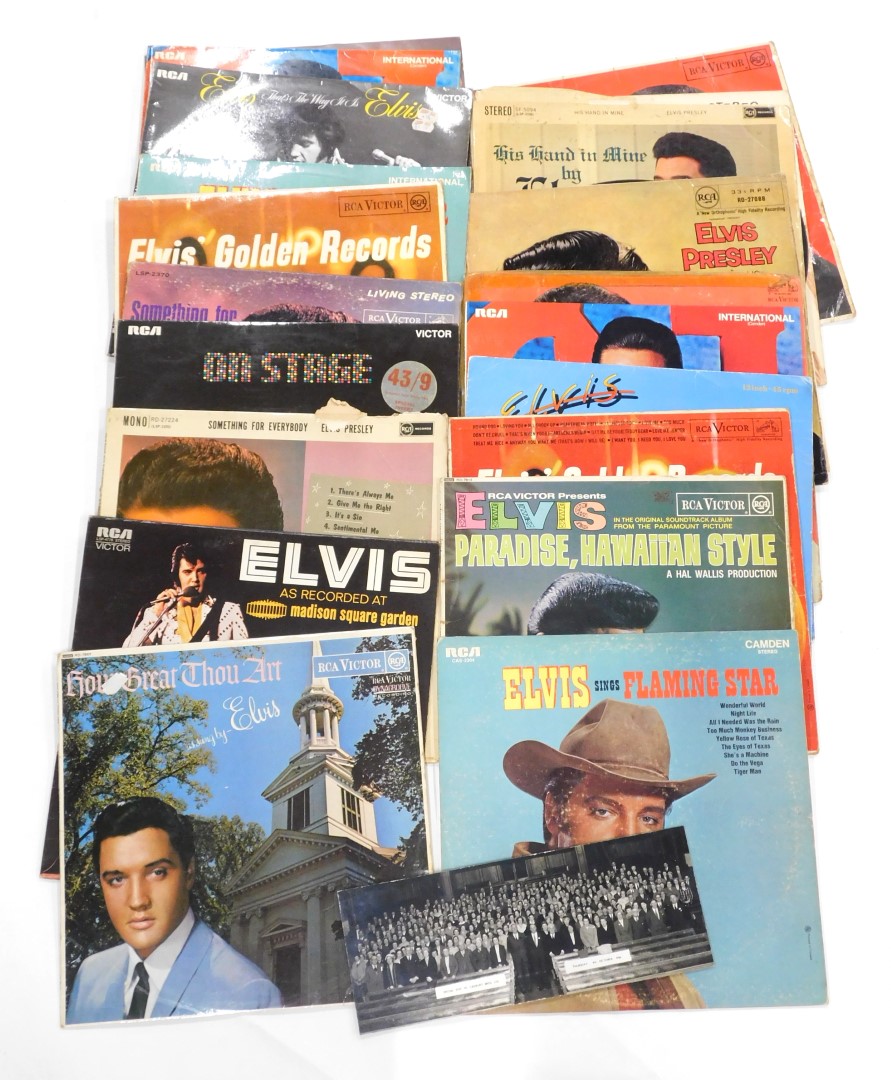 A collection of Elvis Presley LP records, to include How Great Thou Art, Flaming Star, Somebody for