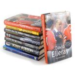 Various books, autobiographies, sporting related, Ellery (David) The Man in the Middle, hardback wit