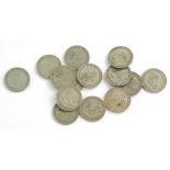Fourteen pre 1946 two shilling coins, approx 156g.