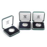 A Scottish and three silver proof coins, to include two 1994 silver proof two pound coins and a 1992
