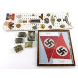 A quantity of mainly Third Reich items, to include Nazi Party enamel membership badge, Wound badge,