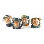 Four Royal Doulton character jugs, Rip Van Wickle, Old Salt, Schubert and Robinson Crusoe.