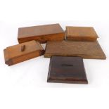 Miscellaneous wooden items, to include two Art Deco boxes, an oak cigar box, etc.
