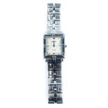 A Raymond Weil Parsifal gentleman's wristwatch, with rectangular watch head, silvered finish dial wi