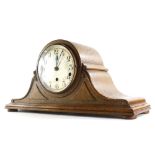 An oak cased mantel clock, with Westminster chime, 52cm wide.