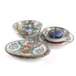 A quantity of late Chinese canton style decorated porcelain, to include bowls, shallow dishes, oval