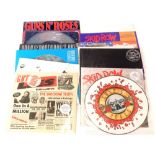 A collection of Guns and Roses LPs, 12 inch singles to include picture discs.