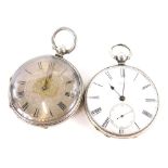 Two silver fob watches, to include a Port House London silver cased pocket watch, and a Victorian si