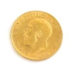 A George V full gold sovereign, 1912.