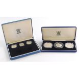 A 1994 three coin silver proof collection set, to commemorate the 50th Anniversary of The Allied Inv