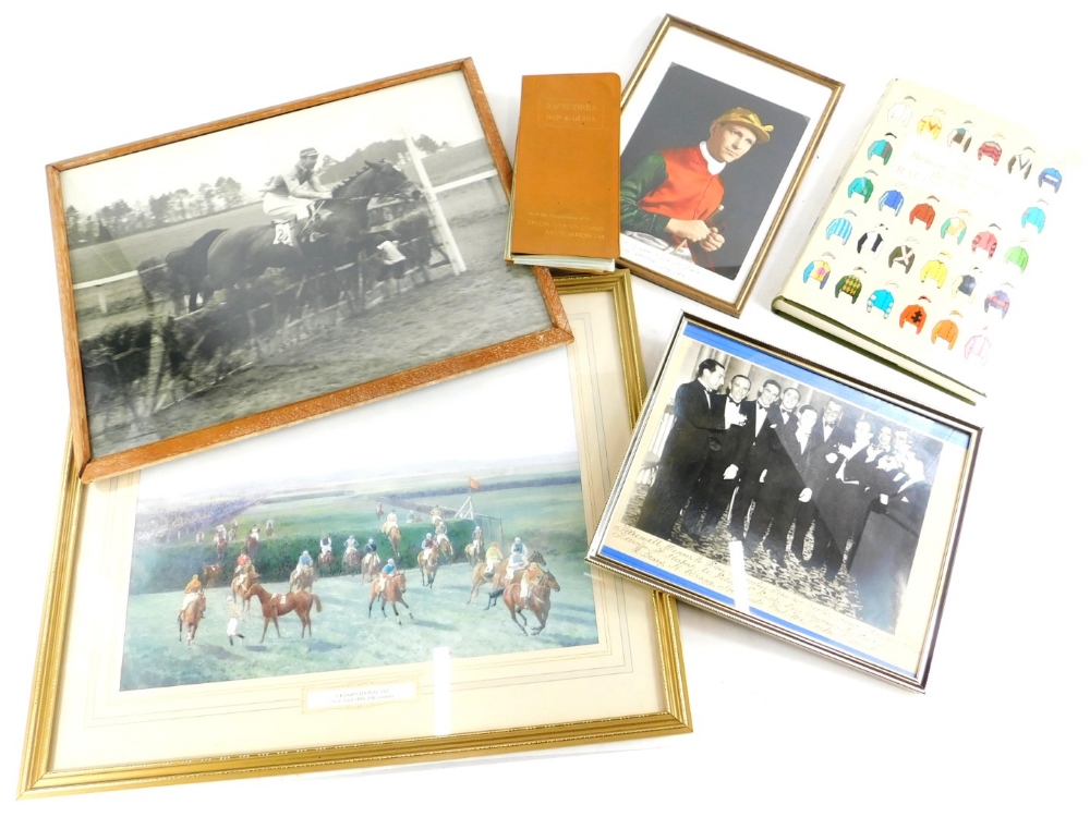 A collection of National Hunt horse racing memorabilia, etc., all relating to the jockey and latterl