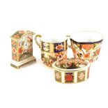 Various Royal Crown Derby Imari and other wares, to include a lidded box, 1128 pattern, 8cm wide, Ha