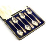 A set of six George V silver Old English pattern teaspoons, each initialled with the letter M, Londo