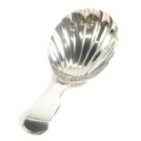 A George IV silver caddy spoon, by William Eaton, with a shell shaped bowl, London 1825, 9cm long.
