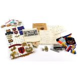 A quantity of medals and ephemera relating to a Sgt Clawson (4867414) of The Seaforth Highlanders, t