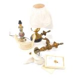 Miscellaneous items, to include a pair of Venetian two branch wall light, a similar painted table la