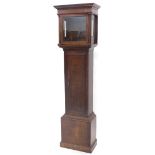 A late 18th/early 19thC oak longcase clock case, 200cm high.