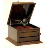 A Columbia mahogany tabletop gramophone (AF), 43cm wide.