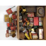 An interesting and varied selection of late 19thC and other advertising tins, to include Dunlop 7cm