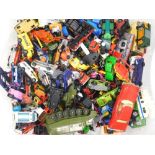 A large quantity of Play worn die cast vehicles, to include a Dinky Shado 2, etc.