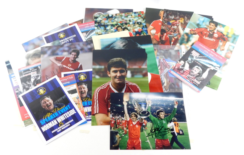 Various photographs, signatures, football related, coloured photographic print of Mark Crossley, sig