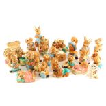 Thirty one Pendelfin rabbit figures, to include Blazer, Biff, Event Peace, Barney, and Football Figu