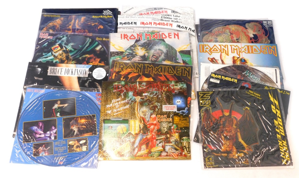 A quantity of Iron Maiden and Bruce Dickinson LP and 12 inch singles, to include limited edition Fea