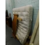 A double mattress, a pine double headboard. (a quantity)