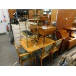 A collection of furniture, to include a White Newton extending dining table, five associated chairs,