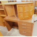 A modern pedestal desk, Nathan unit and corner piece.